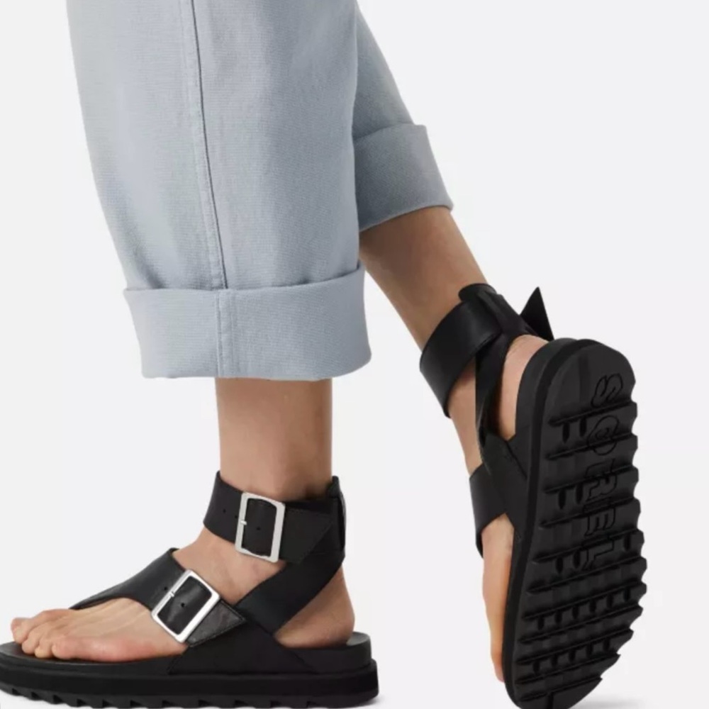 Sorel Black Chunky Platform Sandals